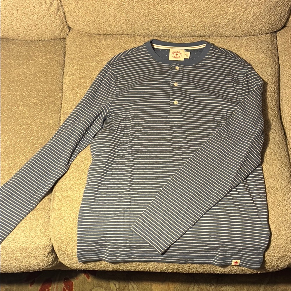 Brooks Brothers Blue and White Long Sleeve Tees